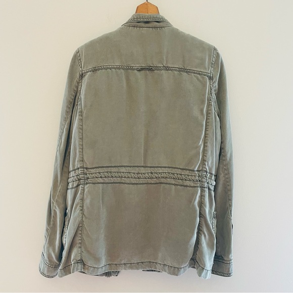 Max Jeans Army Green Military Style Sherpa Lined Utility Jacket Small Removable - Picture 2 of 11